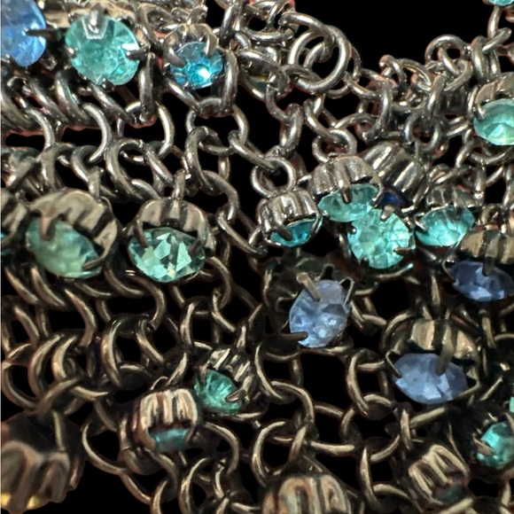 Lane Bryant Bib Necklace. Black Chain Mesh Style with Acrylic stones.(F-S) - Picture 4 of 6